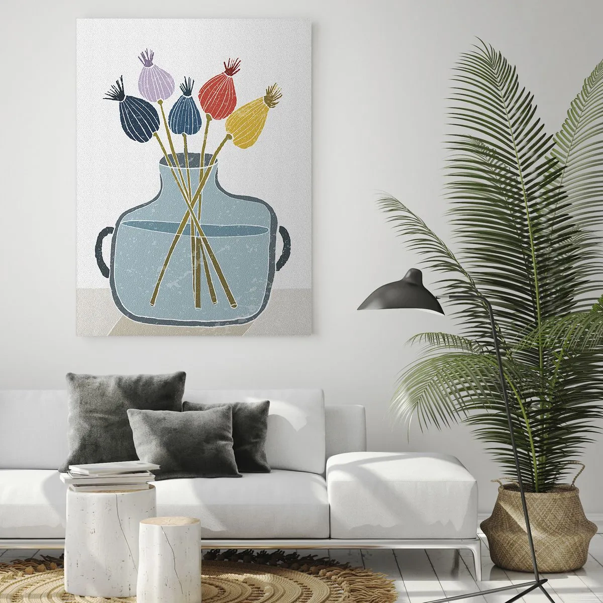 Quadro em vidro - Como semeou a papoula - 50x70 cm