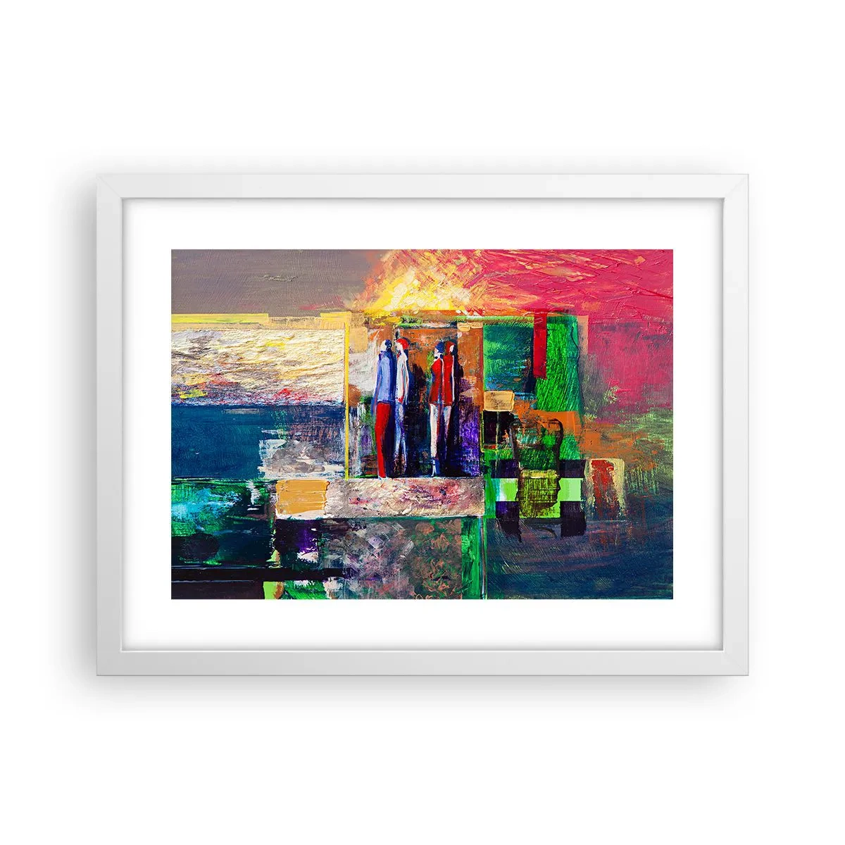 Pôster em moldura branca - Relacionamentos e emoções - 40x30 cm