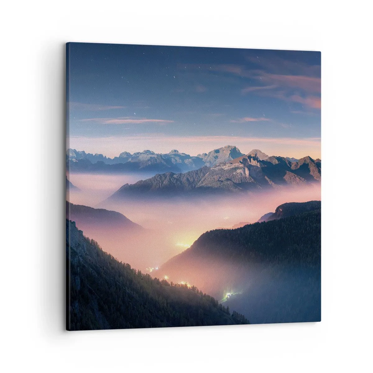 Quadro em tela - Luz nos vales - 50x50 cm