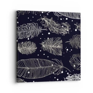 Quadro em tela - Rendas de penas - 40x40 cm