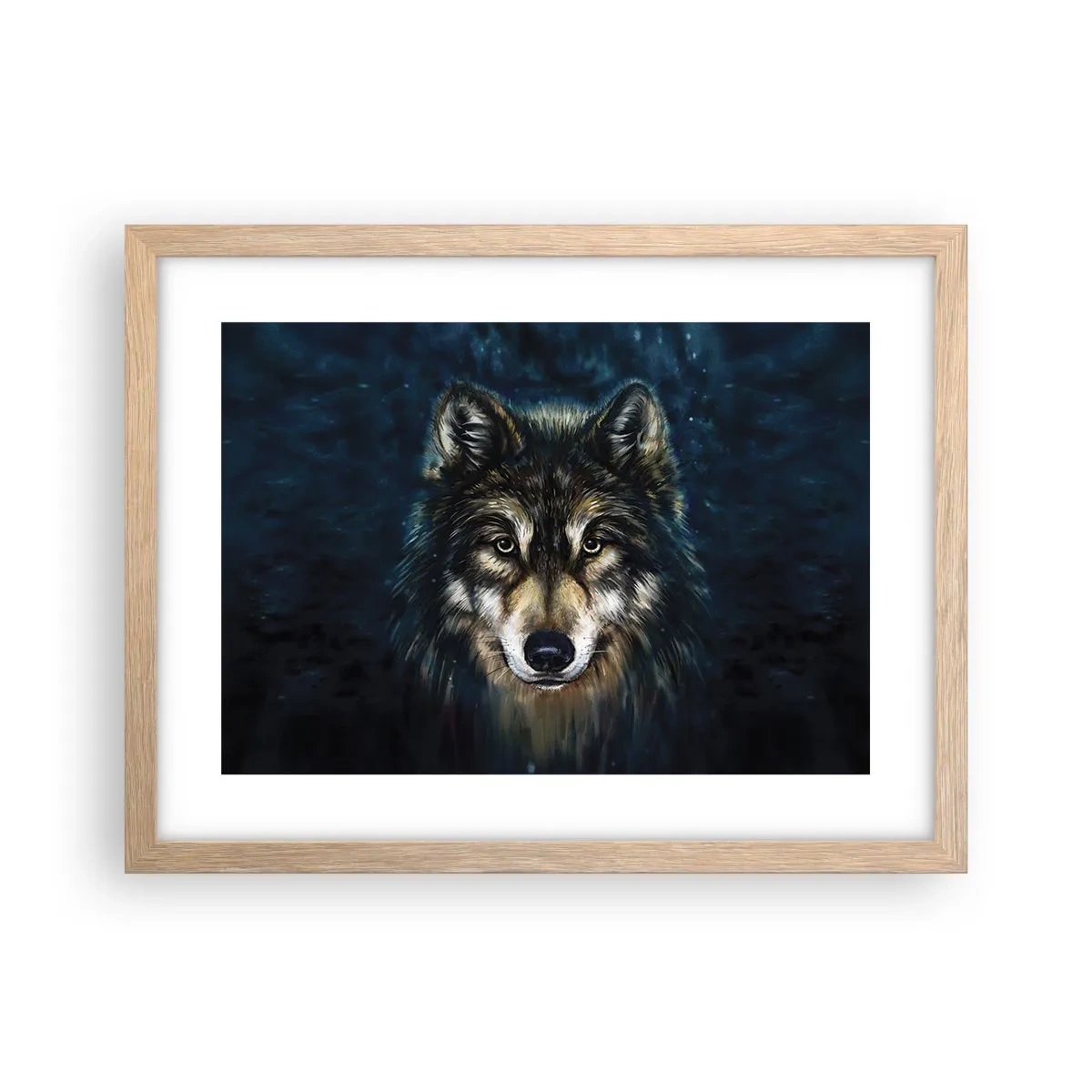 Pôster com moldura de carvalho claro - Alfa? E ómega - 40x30 cm