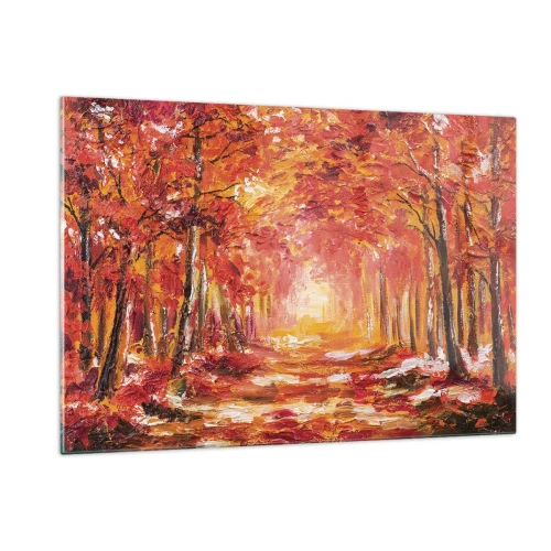 Quadro em vidro - Floresta de cobre - 120x80 cm