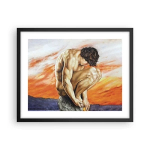 Pôster com moldura preta - Imerso em si mesmo - 50x40 cm