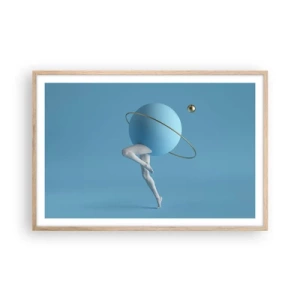 Pôster com moldura de carvalho claro - Planetas a enlouquecer - 91x61 cm
