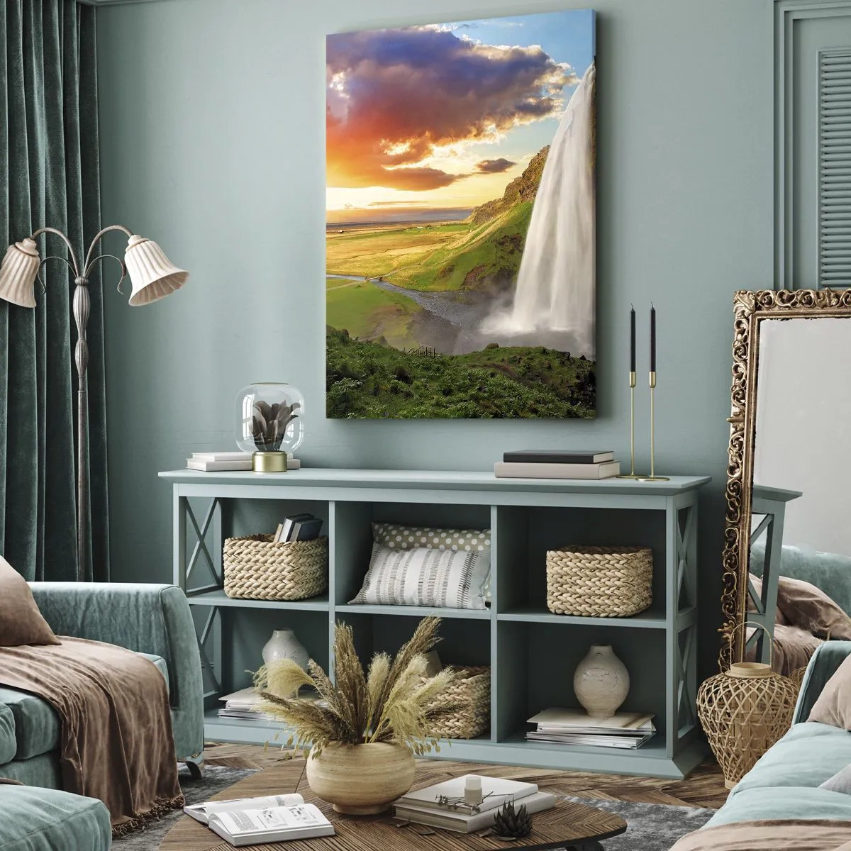 Quadro em tela - A plenitude do Verão islandês - 55x100 cm