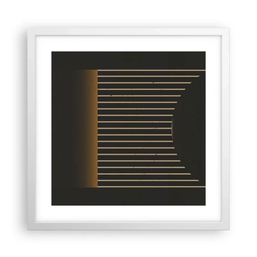 Pôster em moldura branca - Explorar a escuridão - 40x40 cm