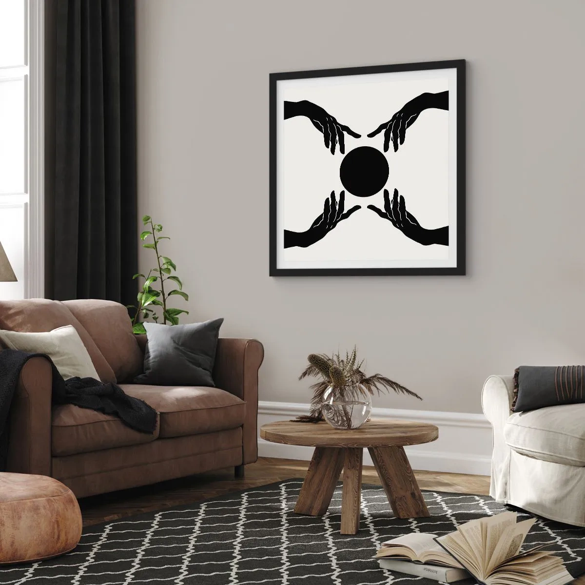 Pôster com moldura preta - Sinal secreto - 60x60 cm