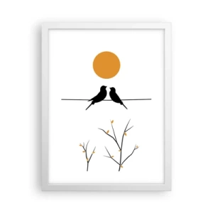 Pôster em moldura branca - A noite dos rouxinóis - 30x40 cm