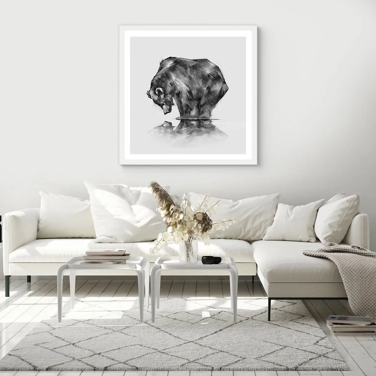 Pôster em moldura branca - É bom ver alguém próximo - 40x40 cm