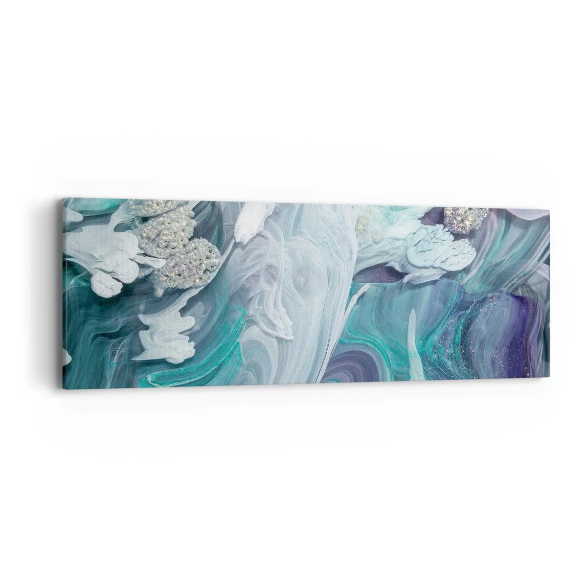 Quadro em tela - Correntes de azul - 90x30 cm