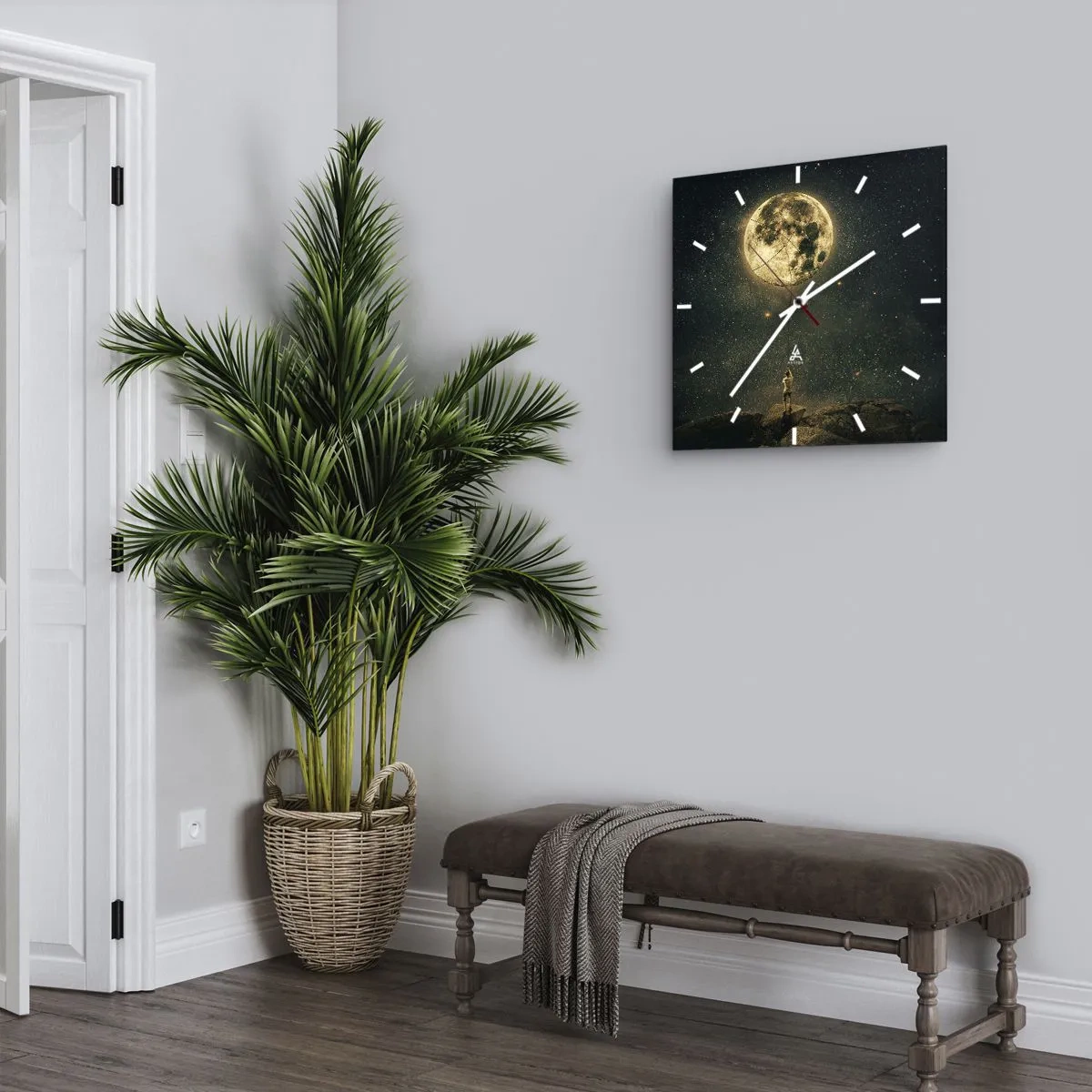 Relógio de parede - Relógio em vidro - Aquele que roubou a lua - 40x40 cm