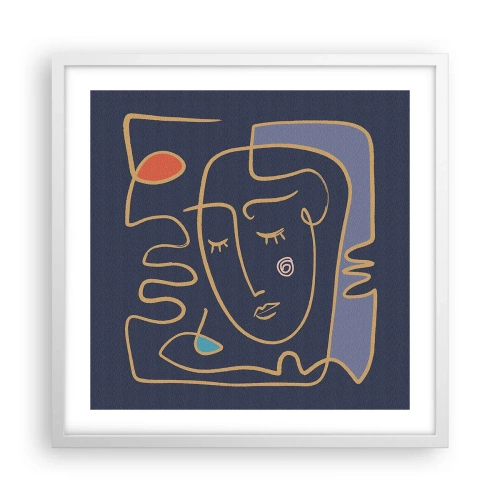 Pôster em moldura branca - Nos pensamentos - 50x50 cm