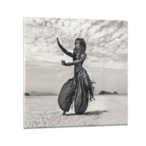 Quadro em vidro - Dança das Ilhas do Sul - 30x30 cm