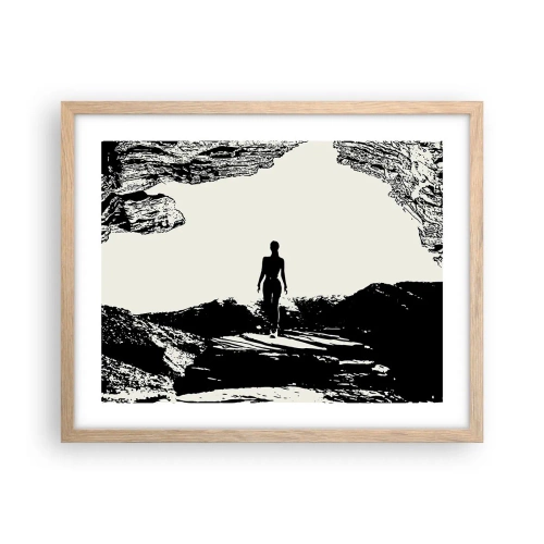 Pôster com moldura de carvalho claro - Novo visual - 50x40 cm