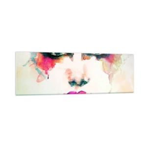 Quadro em vidro - Retrato pintado com o arco-íris - 160x50 cm