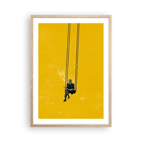 Pôster com moldura de carvalho claro - Dia como todos os dias - 50x70 cm