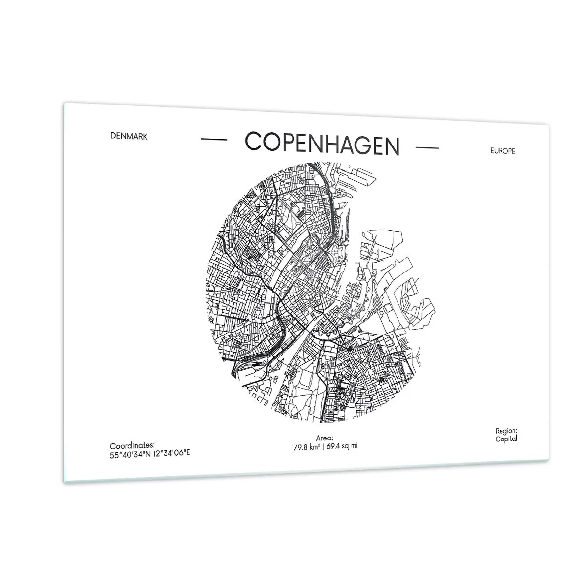 Quadro em vidro - Anatomia de Copenhague - 120x80 cm
