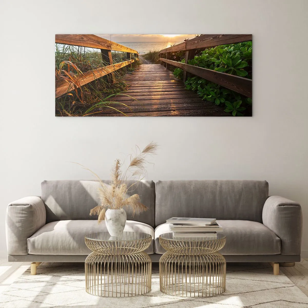 Quadro em vidro - Direto para a costa - 120x50 cm