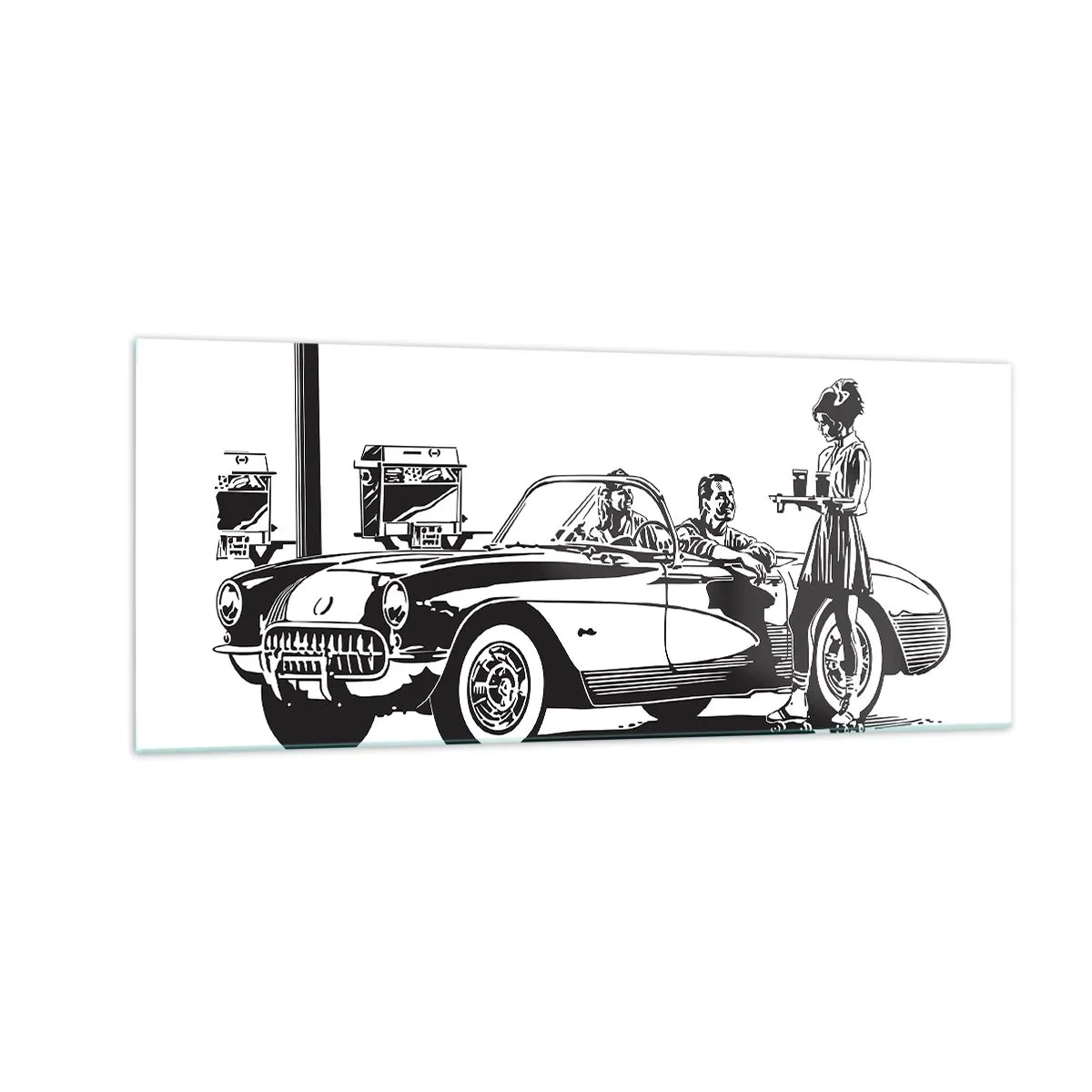 Quadro em vidro - 60º - América Despreocupada - 100x40 cm