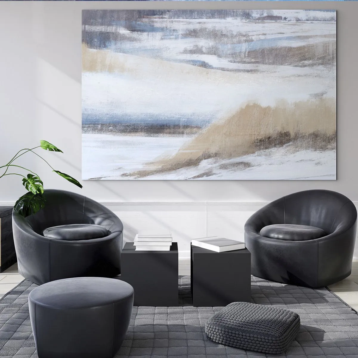 Quadro em vidro - Composição de inverno - 100x70 cm