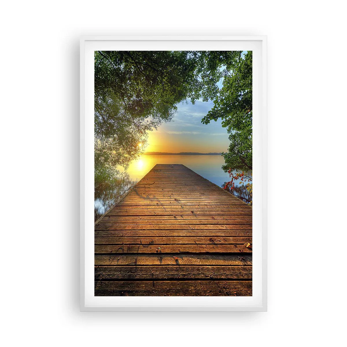 Pôster em moldura branca - Tome o seu tempo, sente-se - 61x91 cm