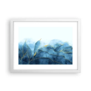 Pôster em moldura branca - Azul dourado - 40x30 cm