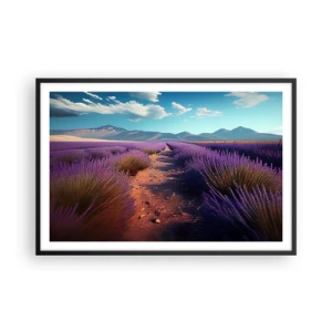Pôster com moldura preta - Campos perfumados - 91x61 cm