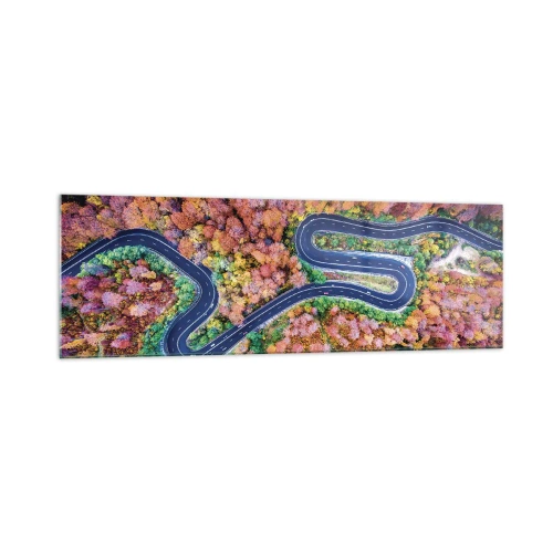 Quadro em vidro - Estrada sinuosa pela floresta - 160x50 cm