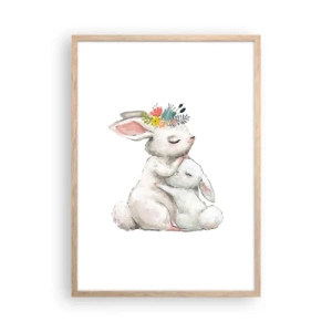 Pôster com moldura de carvalho claro - Nada melhor do que amor de mãe - 50x70 cm