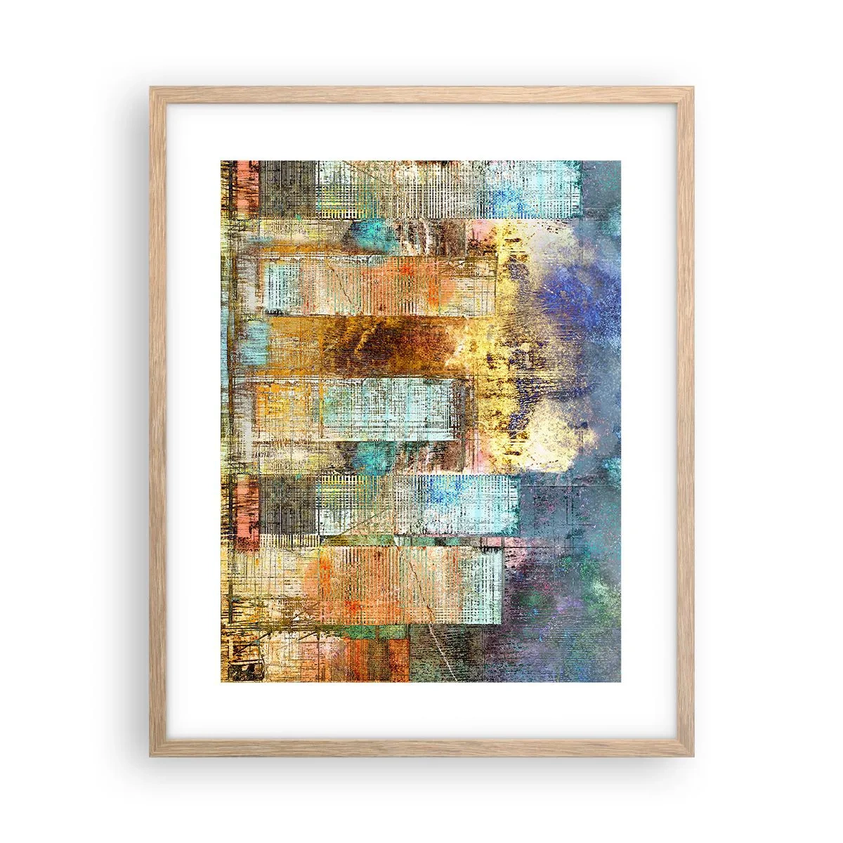 Pôster com moldura de carvalho claro - Uma metrópole ensolarada - 40x50 cm