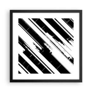 Pôster com moldura preta - Uma composição intensa e dinâmica - 40x40 cm