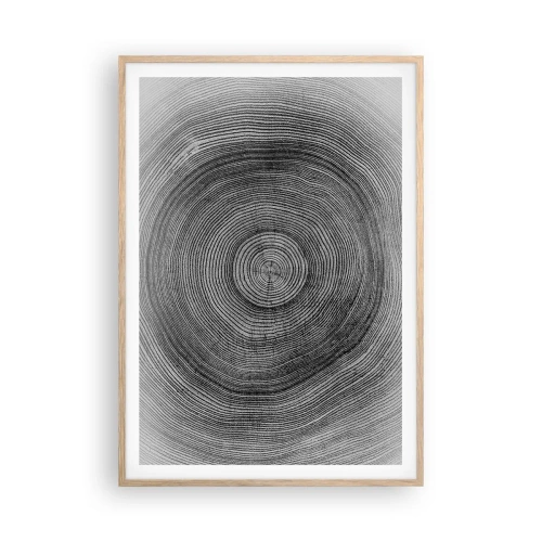 Pôster com moldura de carvalho claro - Sinal dos tempos - 70x100 cm