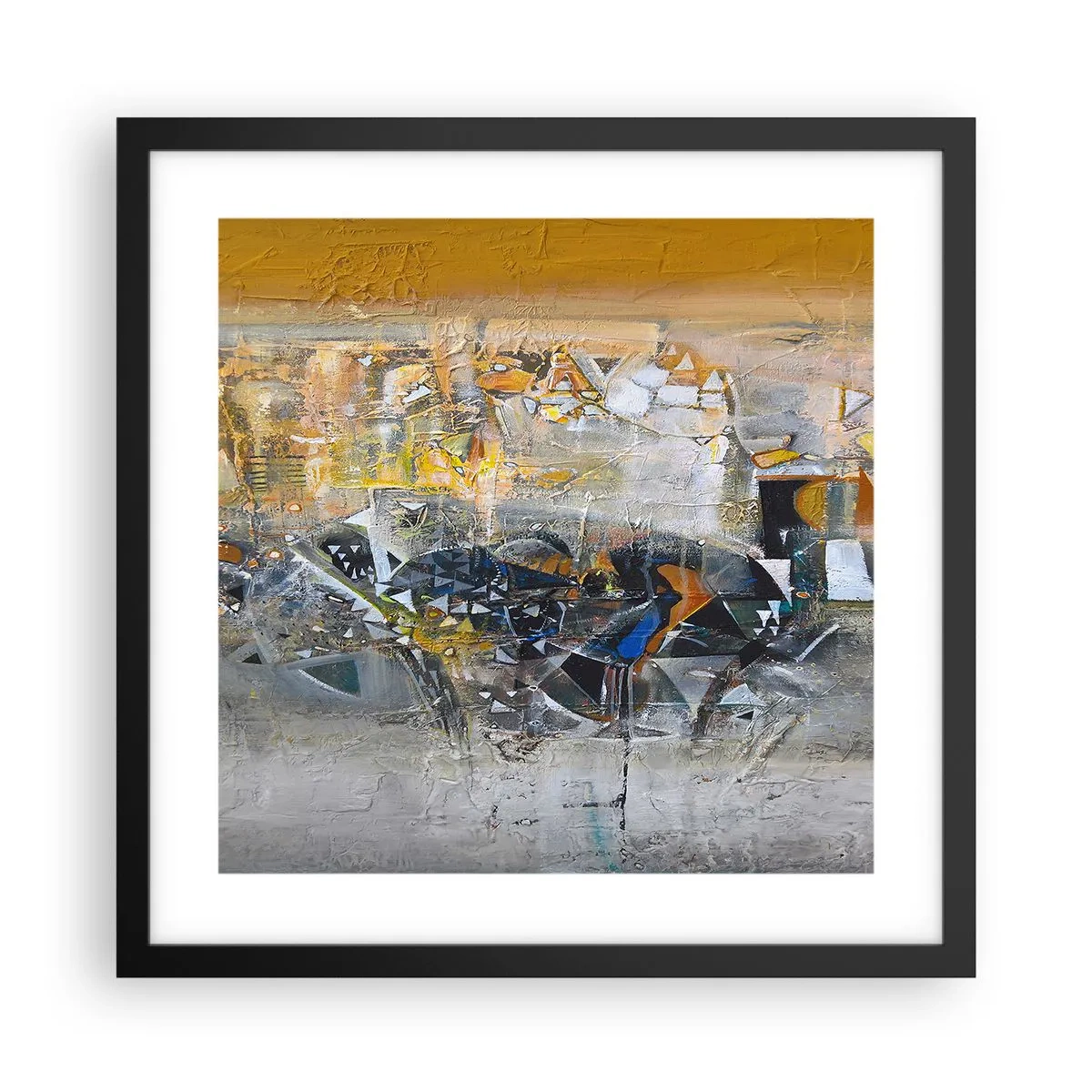 Pôster com moldura preta - Tudo vai se encaixar - 40x40 cm