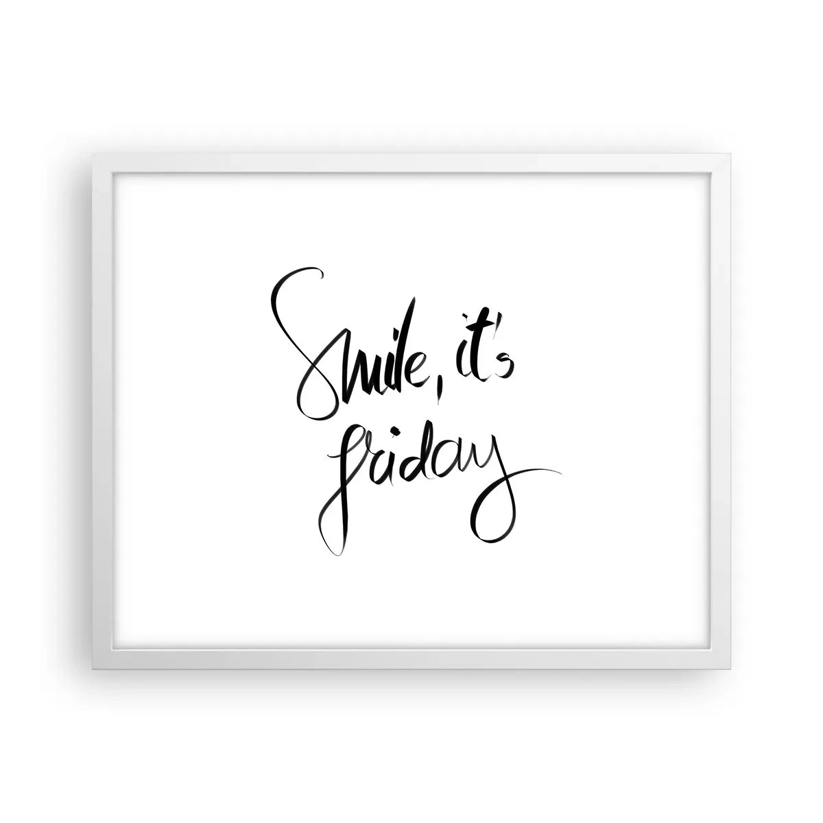 Pôster em moldura branca - Verdadeira alegria - 50x40 cm