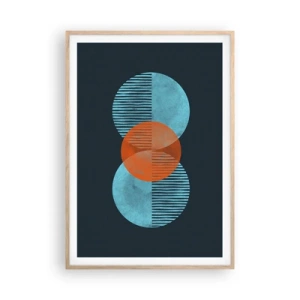 Pôster com moldura de carvalho claro - Obras de arte simétricas - 70x100 cm