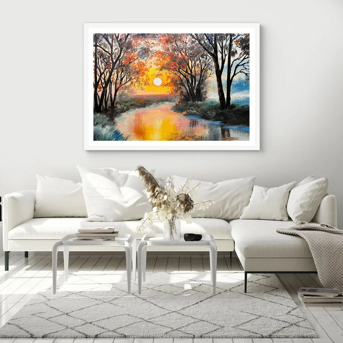 Pôster em moldura branca - Vibrações de outono - 50x40 cm