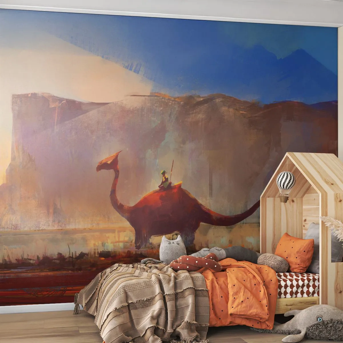 Papel de Parede Autocolante Deluxe Sticker - Se não estivessem extintos - Abstração, Dinossauro, Fantasia - 250x175 cm