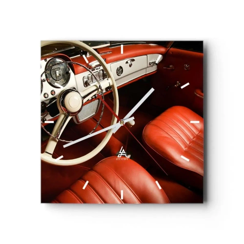 Relógio de parede - Relógio em vidro - Luxo vintage - 40x40 cm