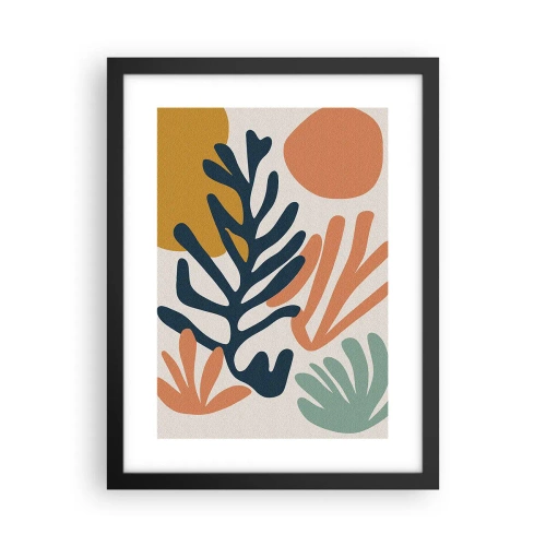 Pôster com moldura preta - Mares de coral - 30x40 cm