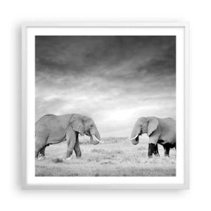 Pôster em moldura branca - O cinza é belo - 60x60 cm