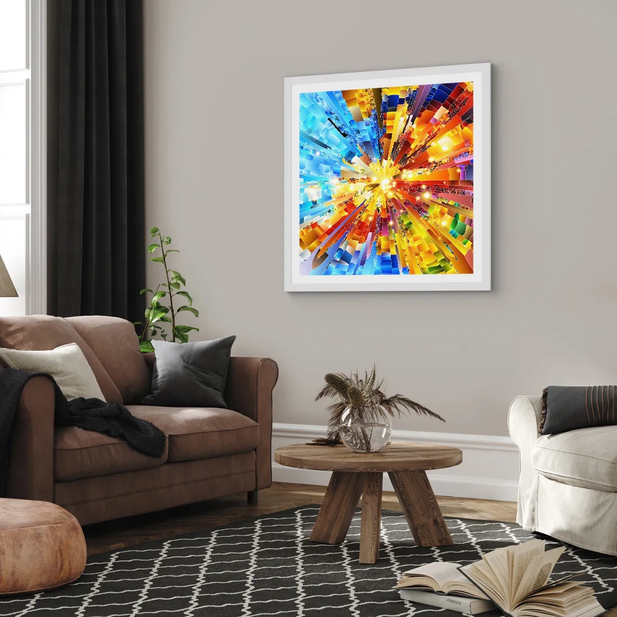 Pôster em moldura branca - In medias res - 40x40 cm