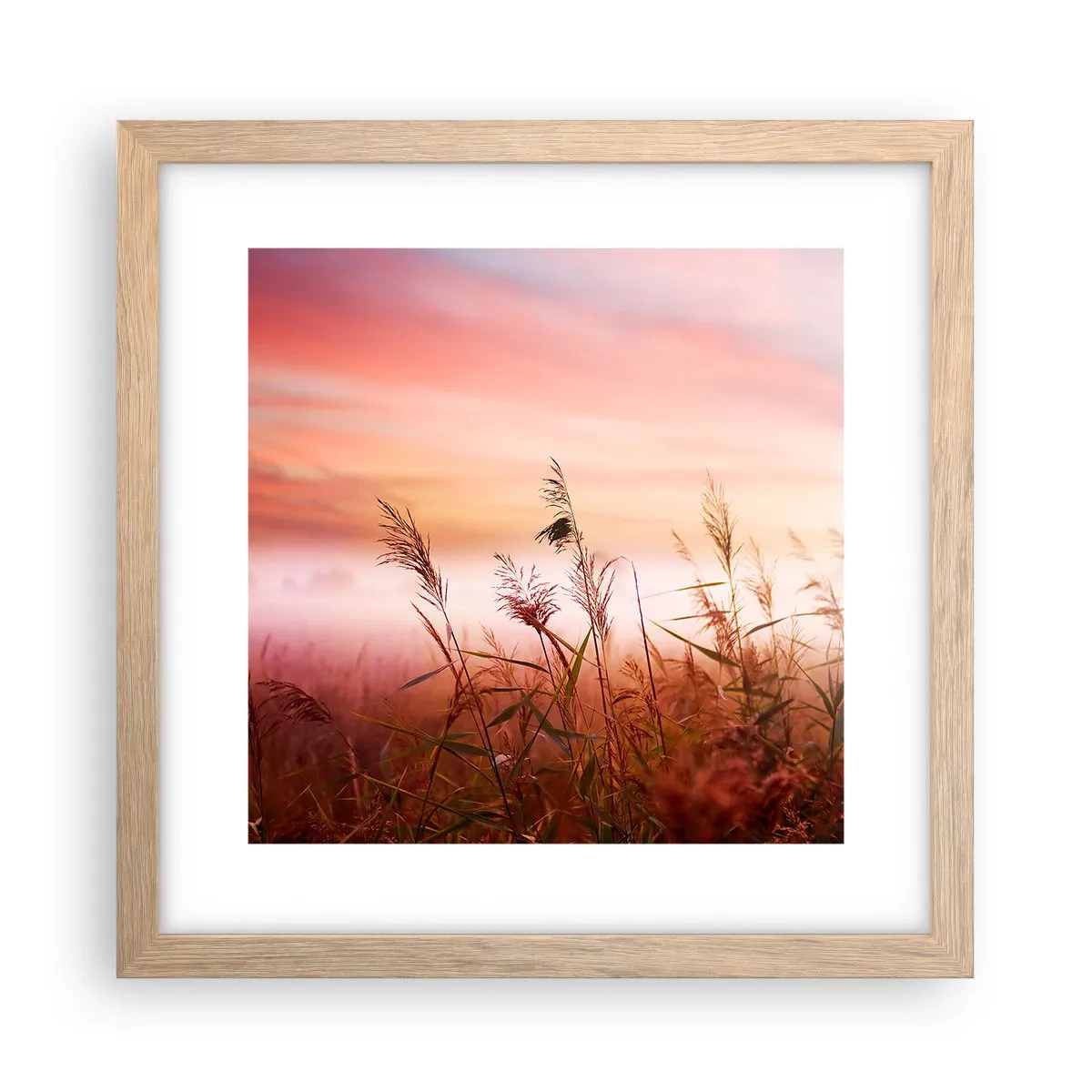 Pôster com moldura de carvalho claro - Papagaios, balões, vento - 30x30 cm