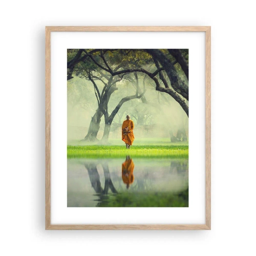 Pôster com moldura de carvalho claro - A caminho da iluminação - 40x50 cm