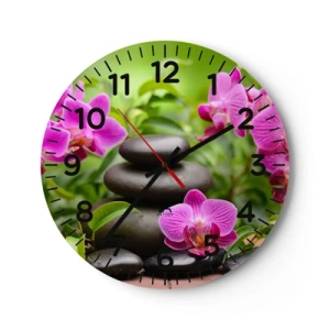 Relógio de parede - Relógio em vidro - Pirâmide da paz - 40x40 cm