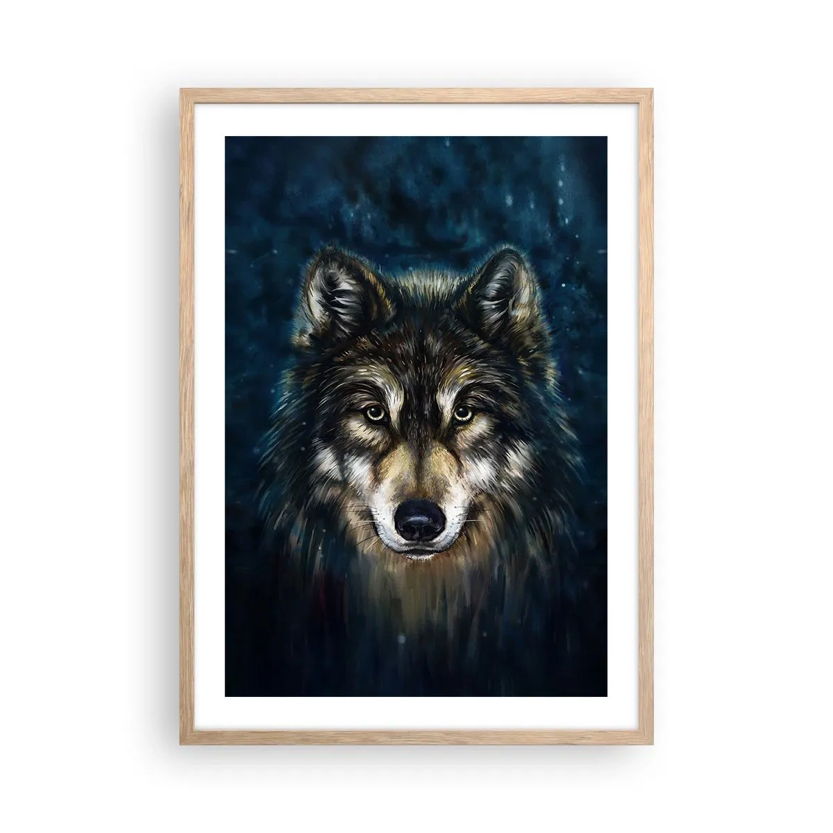 Pôster com moldura de carvalho claro - Alfa? E ómega - 50x70 cm