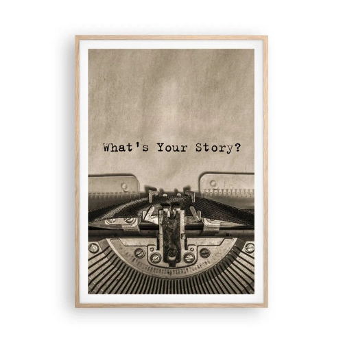 Pôster com moldura de carvalho claro - Conta-me - 70x100 cm