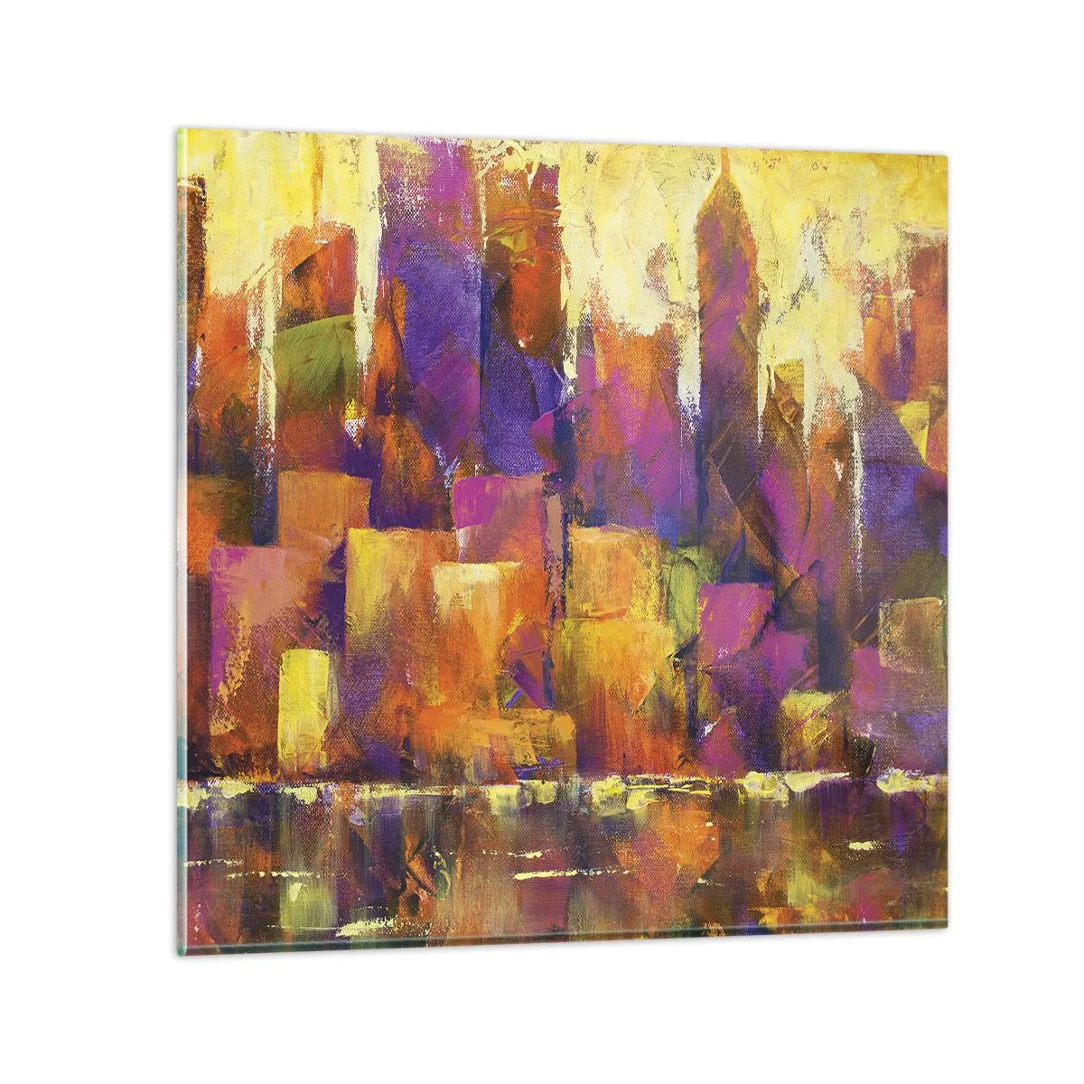 Quadro em vidro - Composição metropolitana - 40x40 cm