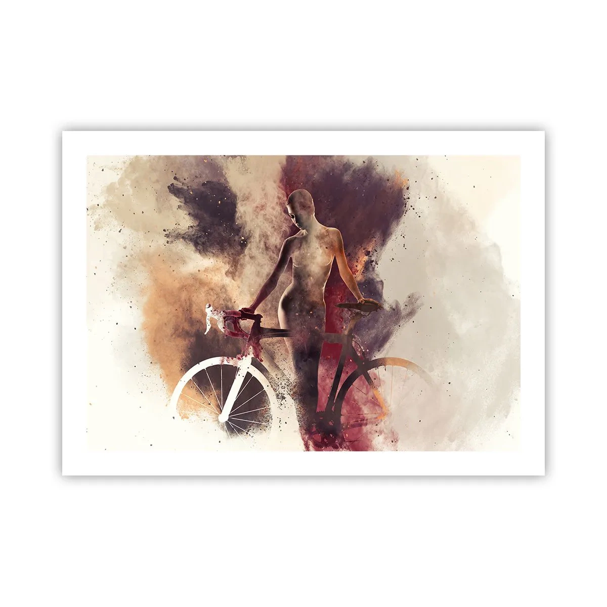 Pôster - Uma alma de bicicleta em formas de mármore - 70x50 cm