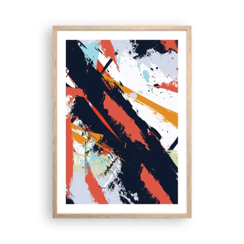 Pôster com moldura de carvalho claro - Composição dinâmica - 50x70 cm