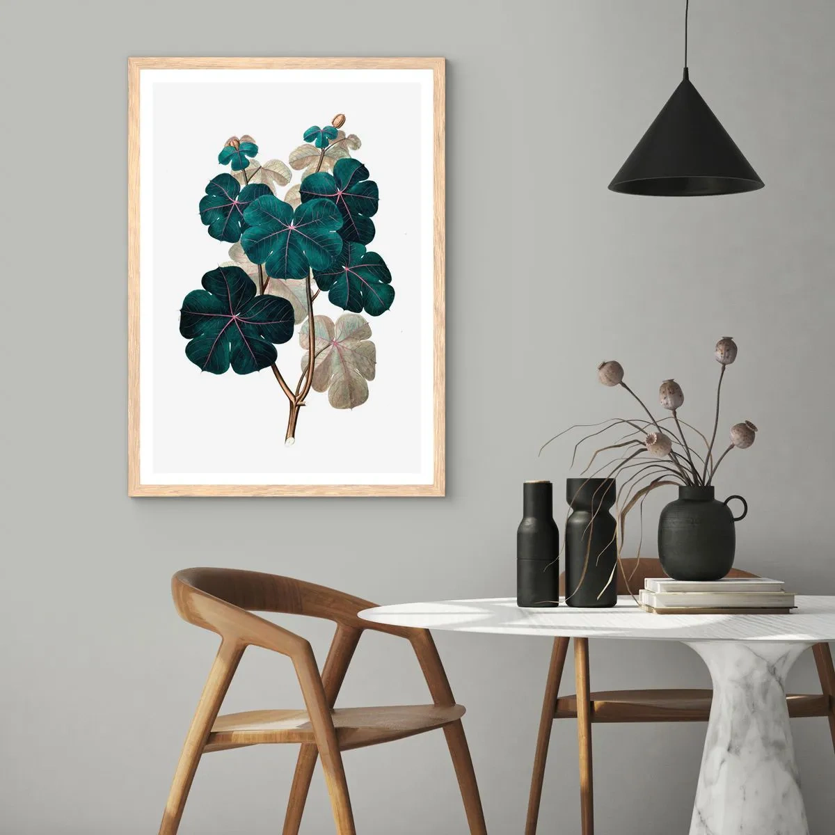 Pôster com moldura de carvalho claro - Do antigo herbário - 50x70 cm